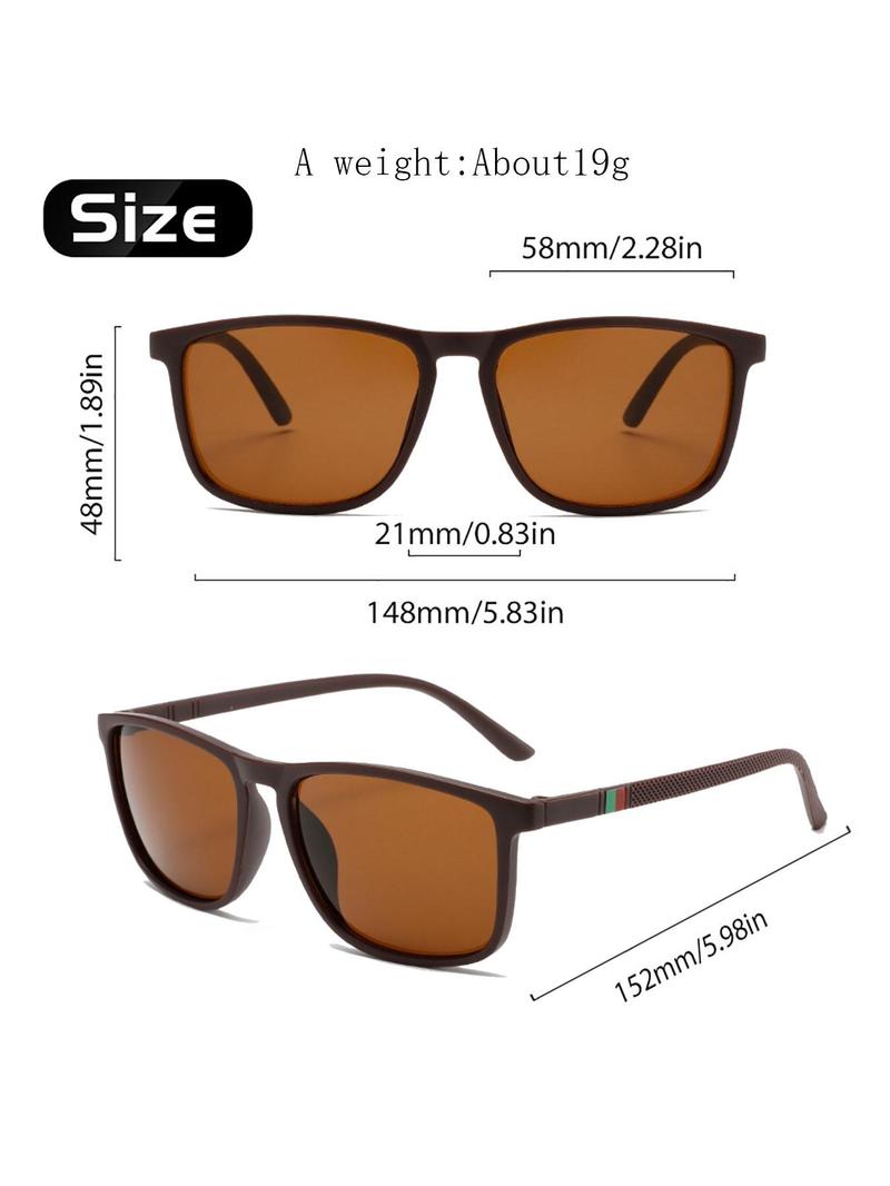 Product Introduction of Unisex Simple Style Square Frame Sunglasses, Trendy Casual Sunglasses for Everyday Use, Fashion Accessories for Outdoor Activities 7