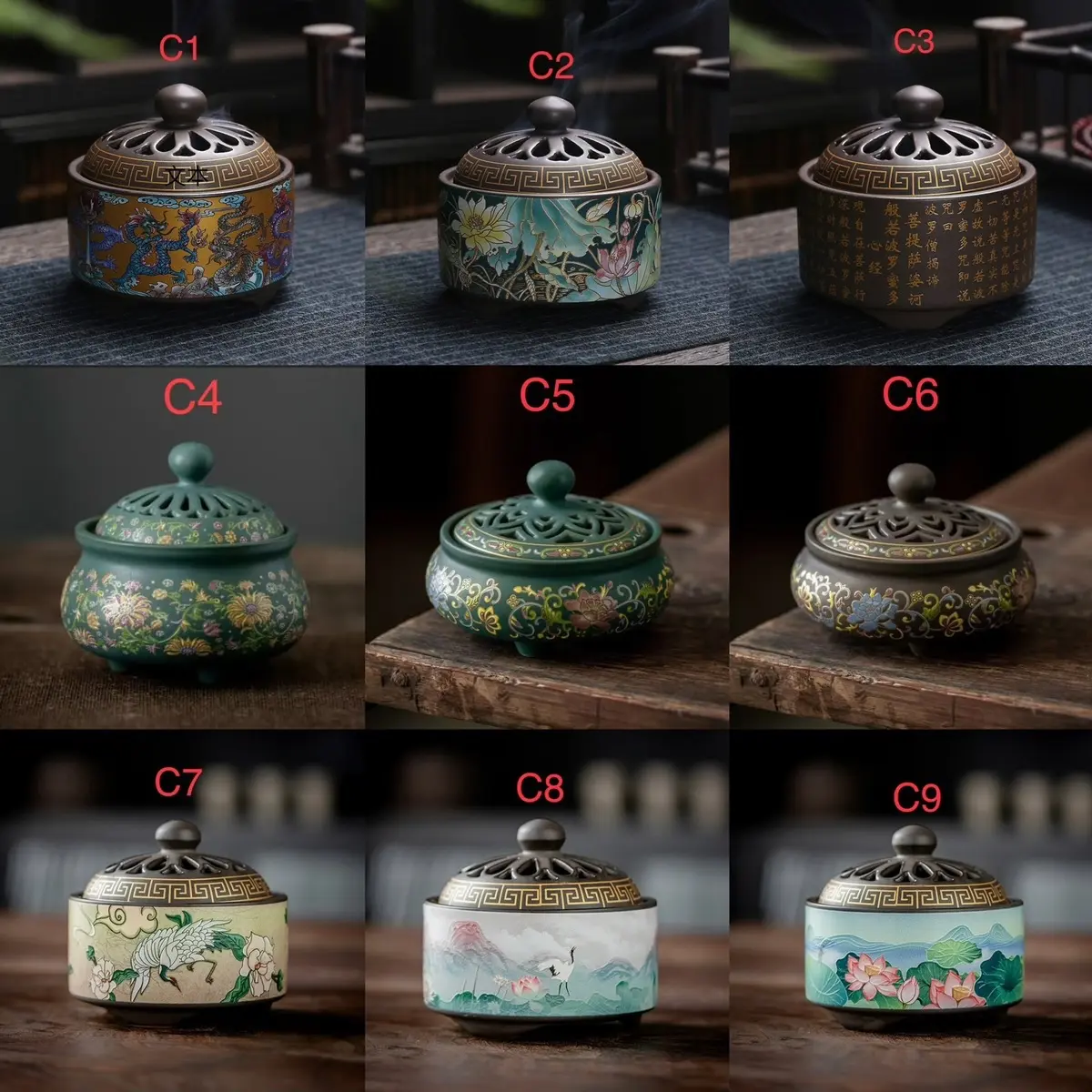 Lư xông Trầm cao cấp  Lư Hương Đốt Trầm Bằng Gốm Sứ Cao Cấp - Sản Phẩm Đỉnh Đốt Nhang Gốm Sứ