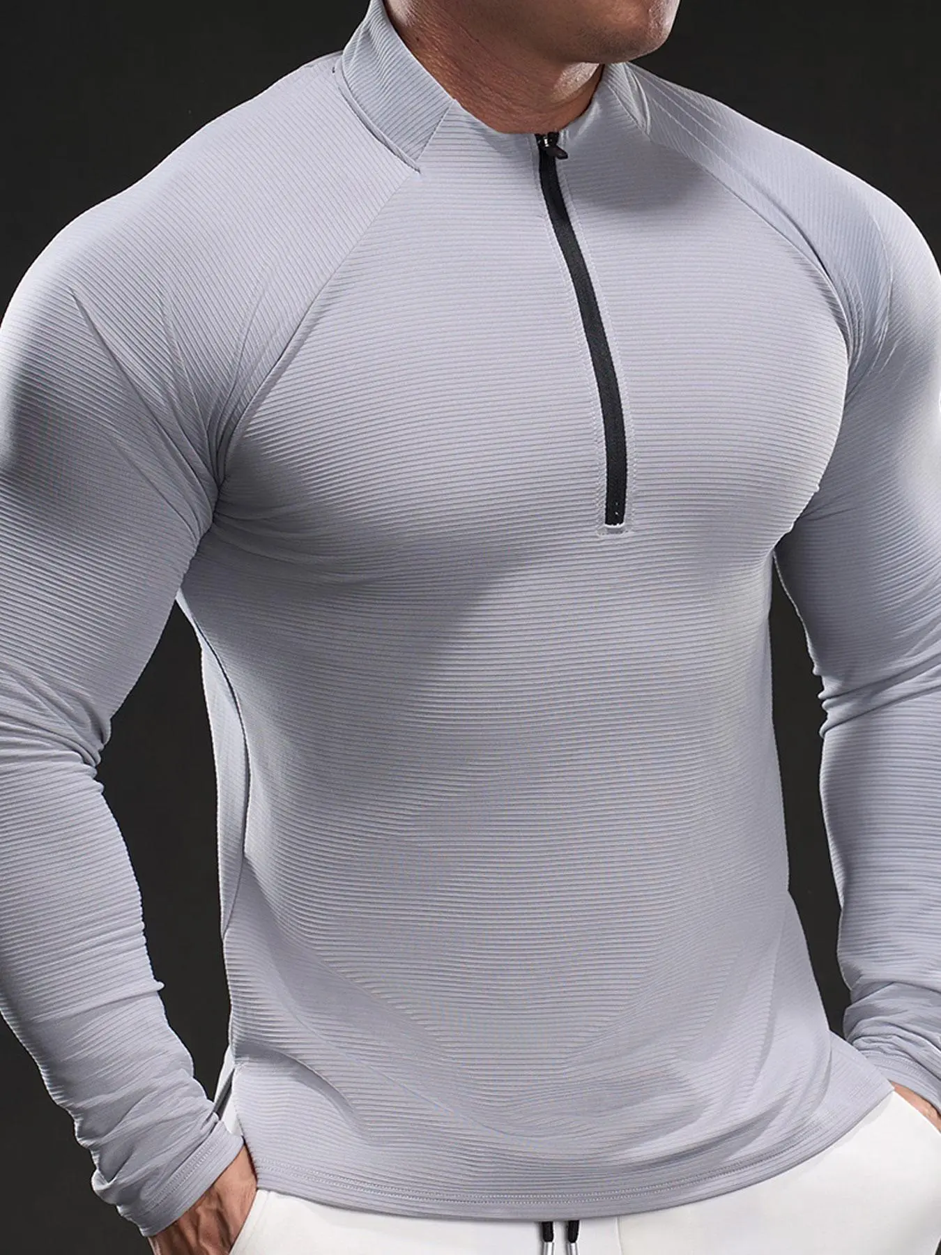 Men's Long Sleeve Tee, Casual Comfy Breathable T-shirt for Gym Workout Running, Men's Top for All Seasons