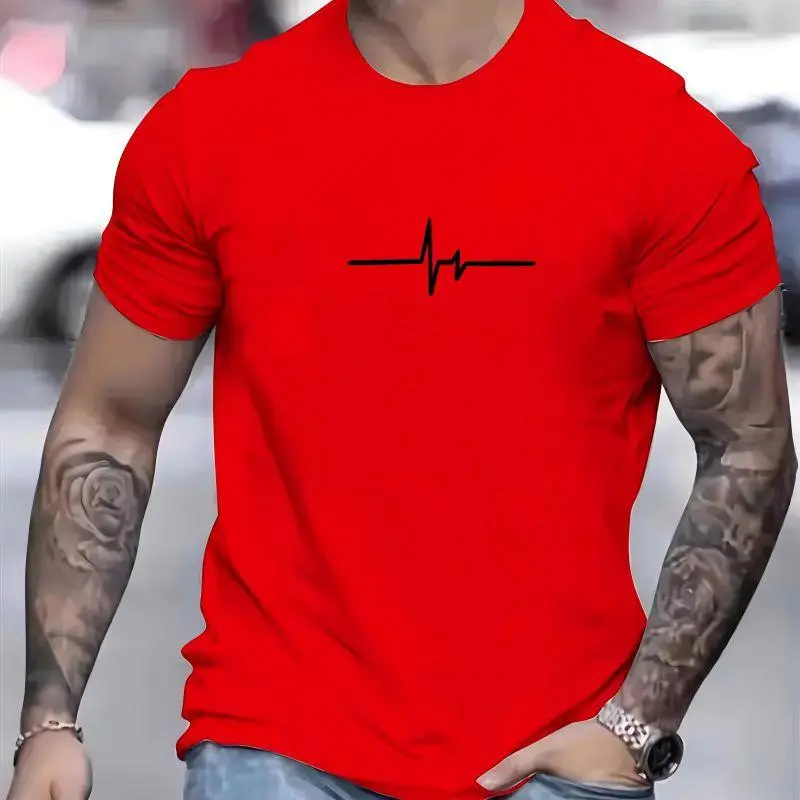 Kaos Distro Pria DETAK JANTUNG Kaos Oblong Pria Cotton Combed Atasan Tshirt Pria Kain Katun Sablon Logo Baju Anime Nyaman 3