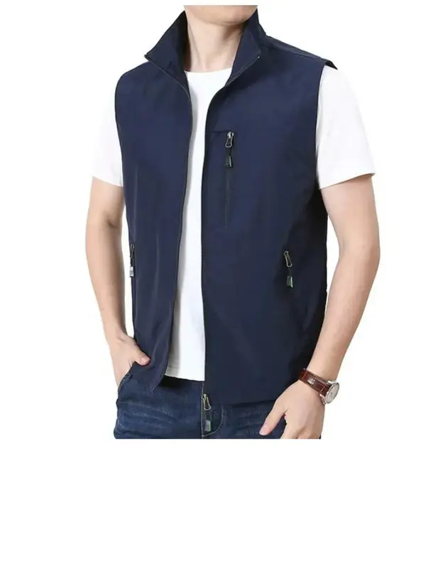 jaket rompi pria casual katun drill rompi motor terbaru Katun Polos 4