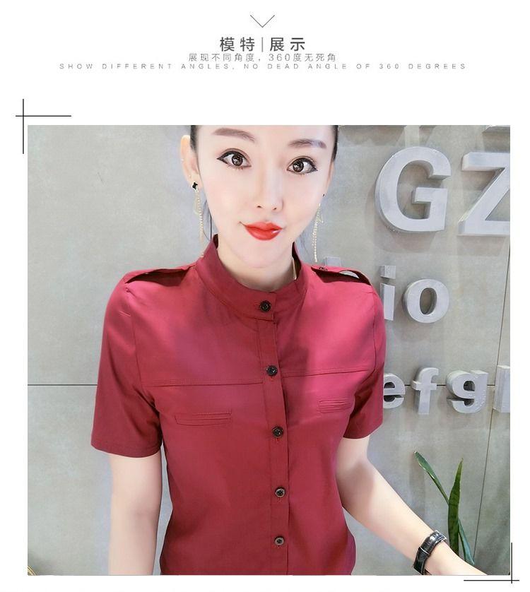 Product Introduction of Áo Sơ Mi Nữ, Thanh Lịch, ngắn Tay, Phong Cách Châu Âu, Bông Co Giãn, Mỏng Vừa Vặn, Mỏng Vừa Vặn, Phong Cách Hàn Quốc, Áo Sơ Mi Ol Nhỏ, Thời Trang, Thích Hợp Cho Mùa Xuân Và Mùa Hè, 2023 19