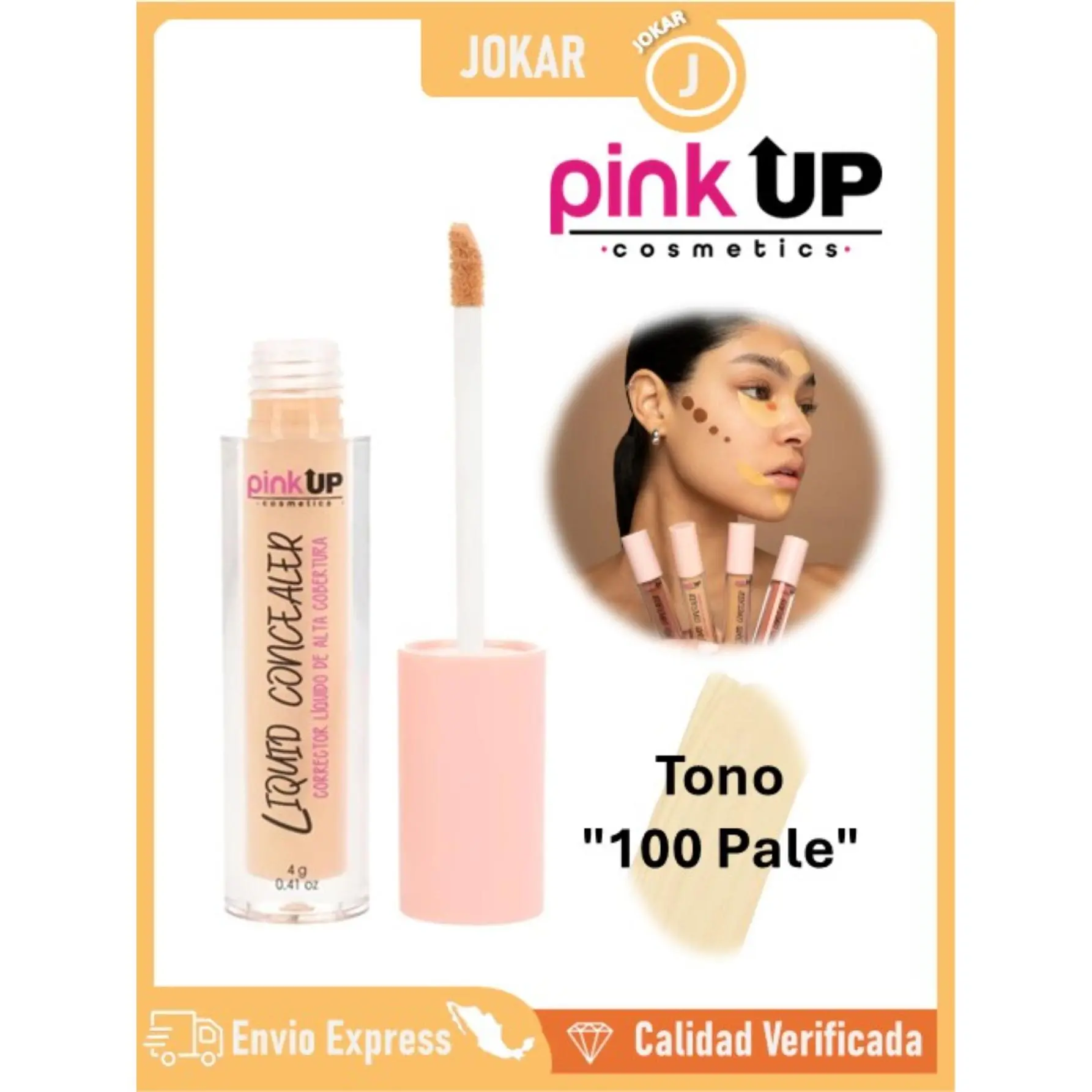 Corrector Liquido PINK UP Liquid Concealer Corrector de Maquillaje ...