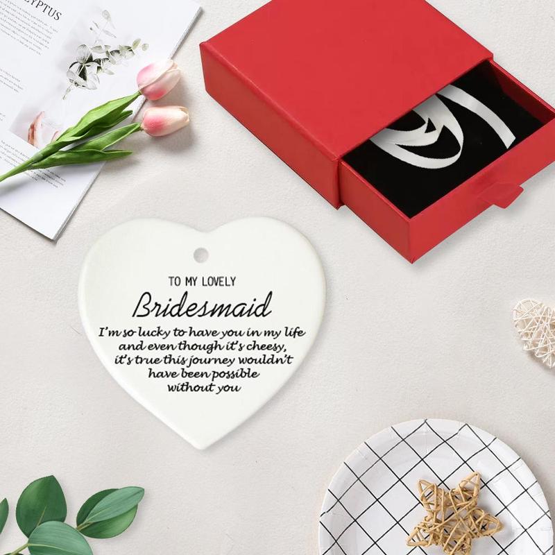 Product Introduction of Ceramic Heart Shaped Ornament, Bridesmaid Gift, Bridesmaid Decoration, Party Gift for Bridesmaid, Wedding Party Favors 3