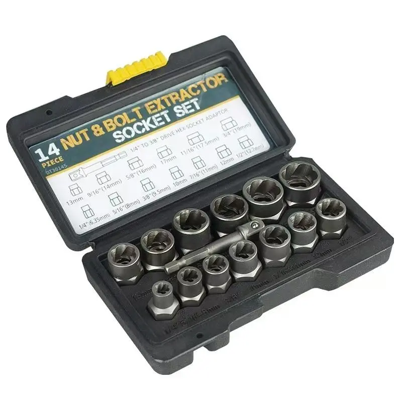 Nut Extractor Set, Bolt Extractor Set for Disassembling Damaged and Rusted Bolts, Universal Extraction Socket Set for Round Head Screws
