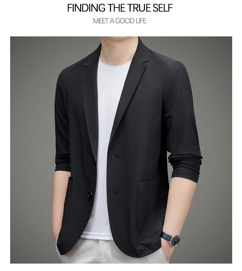 Product Introduction of [Duke] Spring Summer Ice Silk Sunscreen Casual Single Suit 2024 Men's Fashion New Business Suit for Middle-aged and Young Men 17