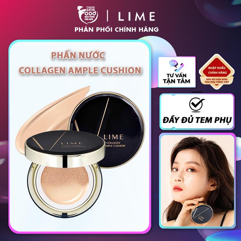 Phấn Nước Hỗ Trợ Dưỡng Ẩm Cho Da LIME V Collagen Ample Cushion SPF50+ PA+++ 20g Trang Điểm Cosmetic Mỹ Phẩm