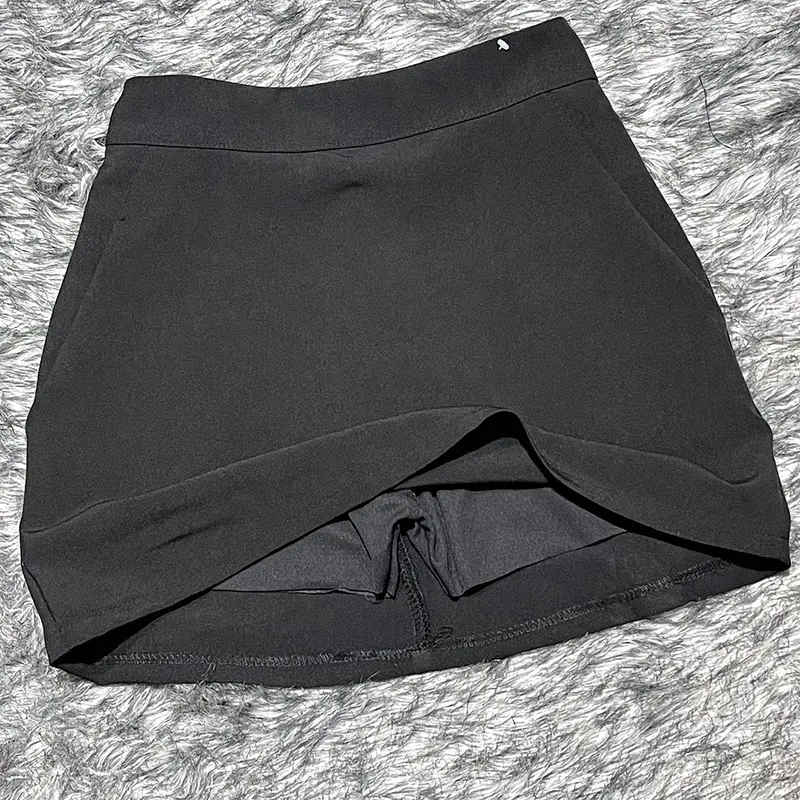 Chân váy chữ A kèm lót quần bên trong , váy nữ lưng cao  Women Màu Đen Nhung Kem chân  váy chân  váy khóa kéo boho 2
