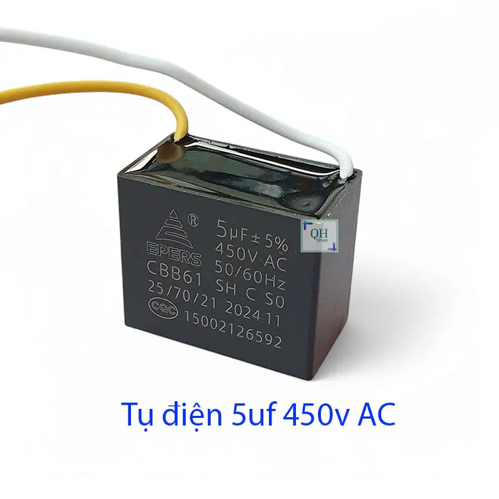 Tụ Điện 5uF 450V AC Linh Kiện Cho Quạt Và Các Loại Động Cơ Điện