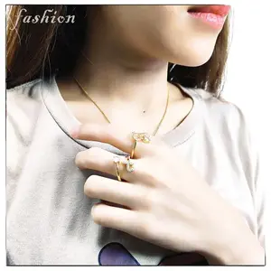 S-601 COD CINCIN HURUF Trend Fashion Aksesoris Wanita Premium Quality gold perhiasan Rings