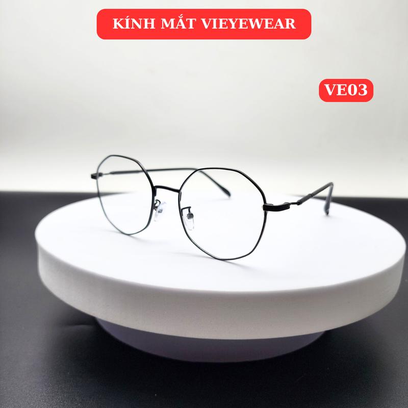 Gọng kính cận VE03 VIEYEWEAR thời trang kiểu dáng lục giác nhiều màu chất liệu kim loại 0