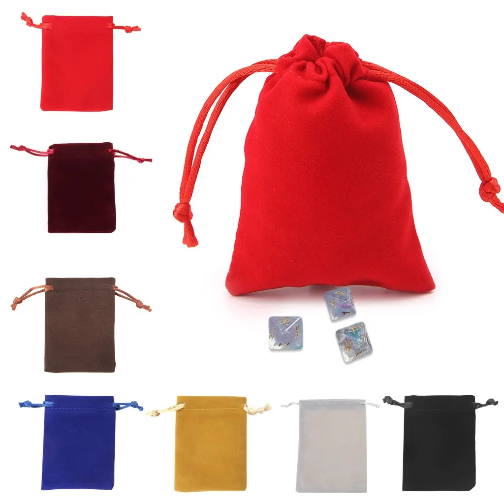 Túi Tarot, Chất Lượng Cao, Túi Dây Rút, Làm Bằng Nhung, Túi Trang Sức, Làm Bằng vải nỉ, 13x18cm / 5.12x7.08in