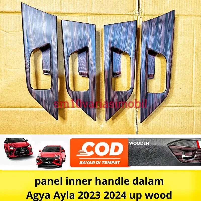 panel inner handle dalam Agya Ayla 2023 2024 2025 Hitam wood carbon 1