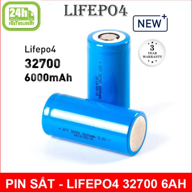 แบตเตอรี่ ลิเธียมฟอสเฟส 32700 (32650) Lifepo4 3.2V 6000mah battery ของใหม่มือ หัวแบนไม่มีเกลียว ถ่าน