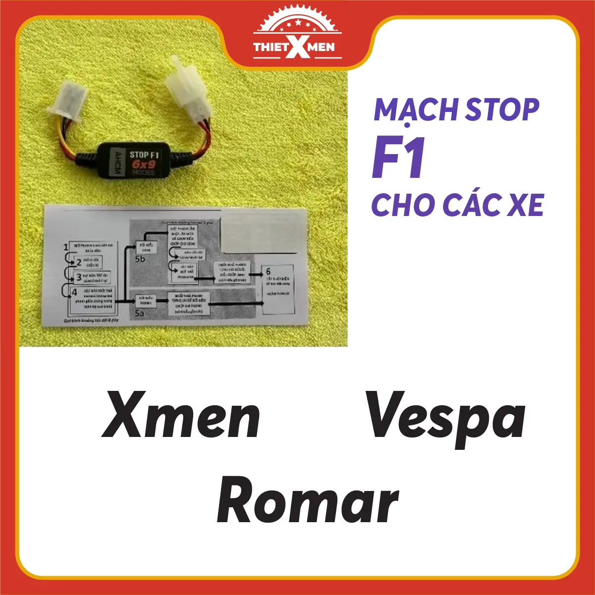 Mạch Nháy Hậu Xe Máy Điện Stop F1 Và Demi 6*9  Nháy Cho Pha Hậu Led X Men, Vespa , Romar ,Xnem NEO,Xmen JEEK