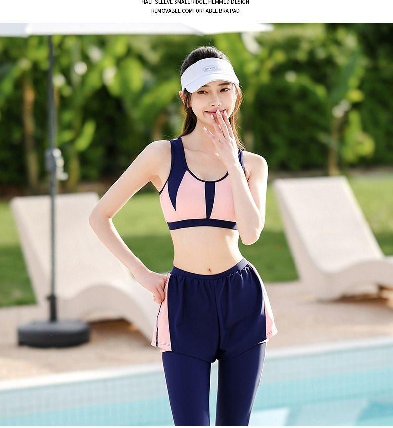 Product Introduction of Longsleeved trousers sunproof swimsuit for women new conservative hot spring surfing suit diving suit to cover belly and show slim swimsuit 14