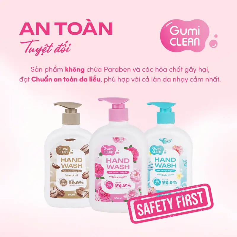(Mall)(MUA 2 TẶNG 1) Nước Rửa Tay Gumi 500ML Bảo Vệ Khỏi 99.9% Vi Khuẩn Gây Bệnh Hỗ Trợ Cùng Đề Kháng Da Tự Nhiên 6