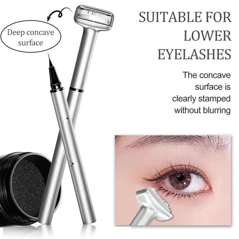 Product Introduction of Eyeliner Stamp Kit, 2 Counts/set Charming Eyeliner Pen & Eyeliner Stamp, Eye Makeup Tool, Professional Daily Makeup Accessories 3