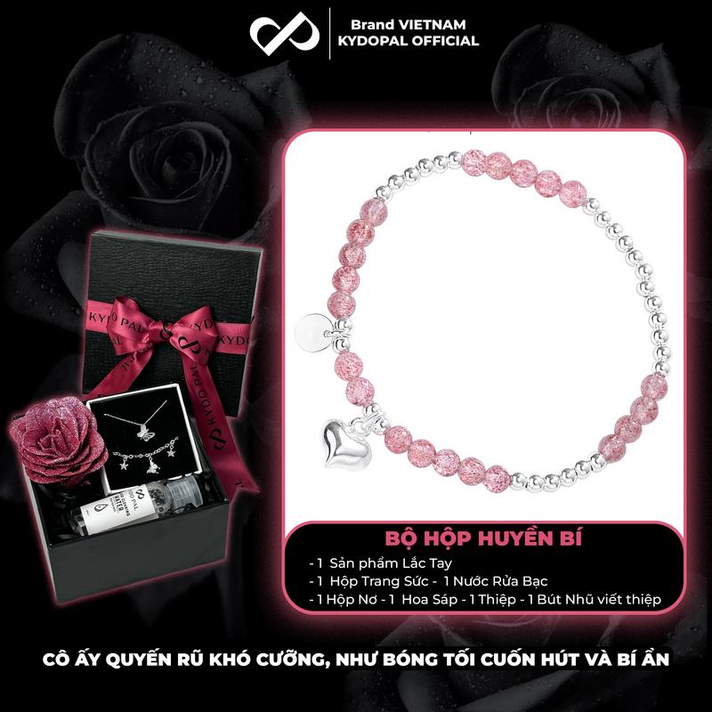 Lắc tay bạc KYDOPAL đá phong thuỷ tự nhiên cá tính trang sức nữ cao cấp ý 925 - PAL9B7L3