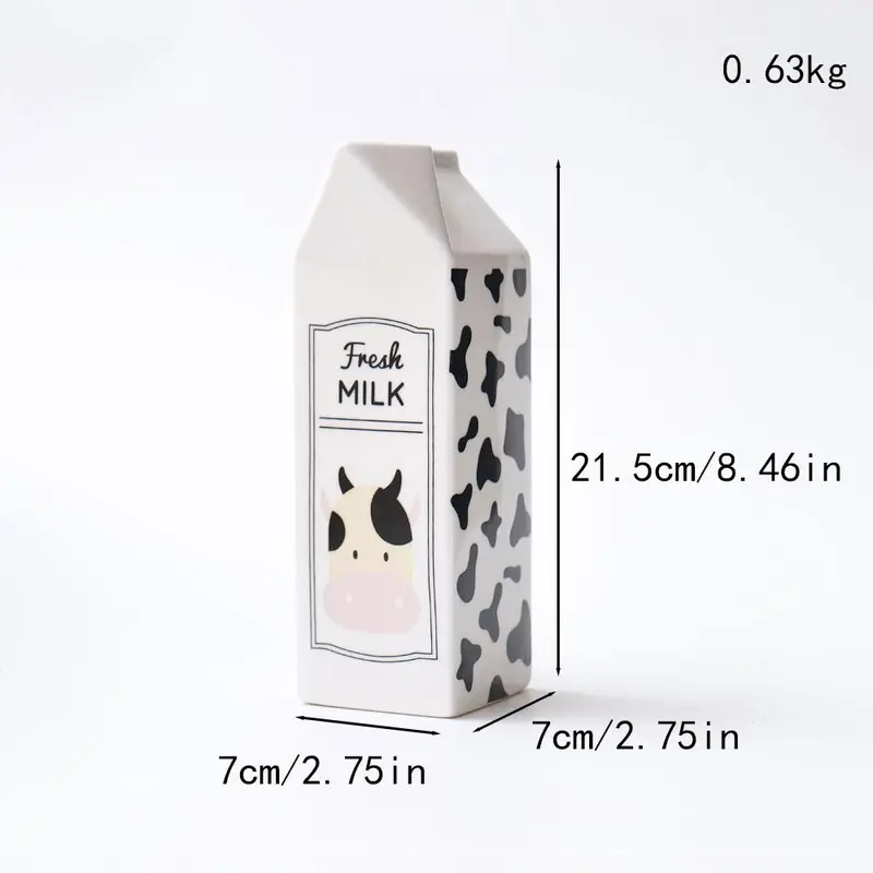 Fresh Milk Cow Pattern Ceramic Vase without Flower, 1 Count Creative Desktop Decorative Vase, Decorative Ornament for Home Living Room Bedroom Dining Room 1