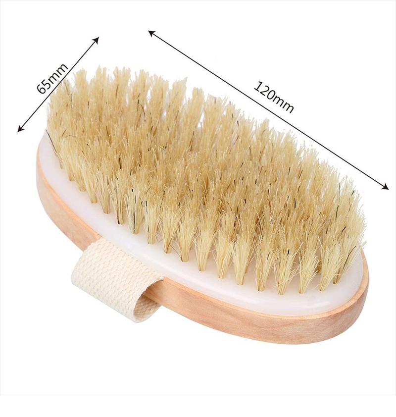 Product Introduction of 1pcs Exfoliating Wooden Body Massage Shower Brush Natural Bristle Bath Brush Soft SPA Woman Man Skin Care Wet Dry Body Brush Accessory Light Smooth Hand Personal 15