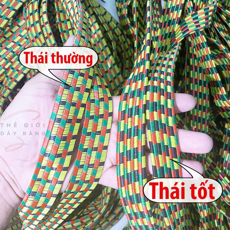 Dây ràng dẹp bông Thái co giãn tốt, dây chun - thun cột đồ buộc chằng hàng xe máy, bảo hành 2 năm, dài từ 1->8M