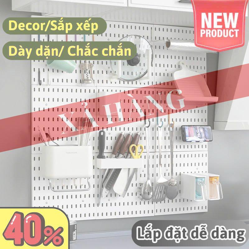 Kệ bếp bảng lỗ dán tường IKEA MAMA bảng pegboard setup vật dụng gọn gàng kệ dày dặn chịu tải tốt vệ sinh dễ dàng 0