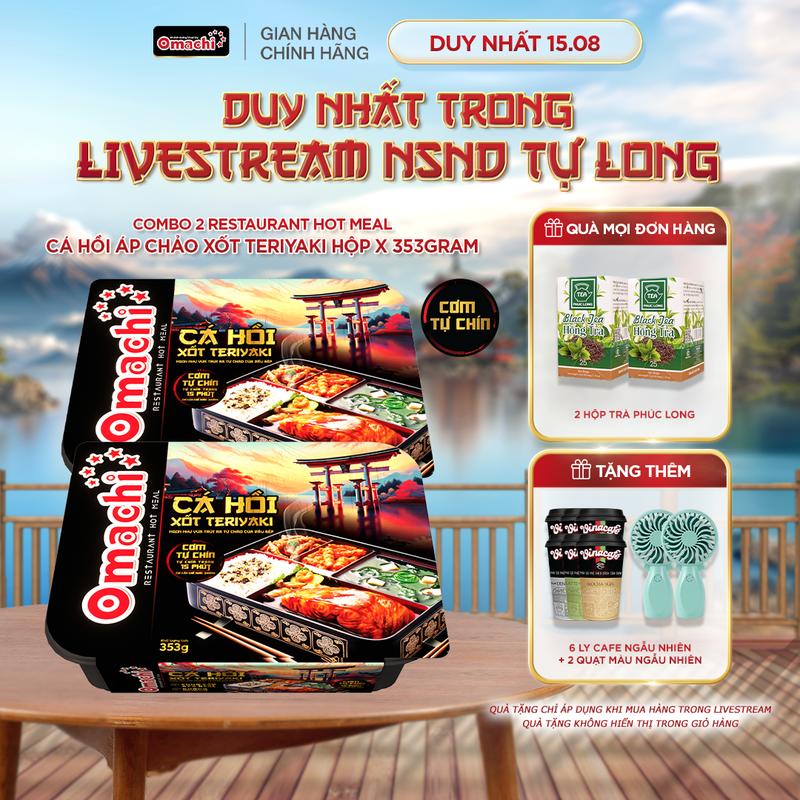 Combo 2 Cơm tự chín Omachi cá hồi áp chảo xốt Teriyaki hộp x 353g