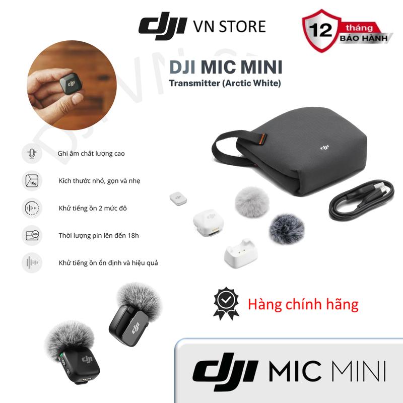 Micro không dây cài áo DJI Mic Mini nhỏ gọn nhẹ, khử ồn chất lượng - Hàng Chính Hãng - BH12 tháng