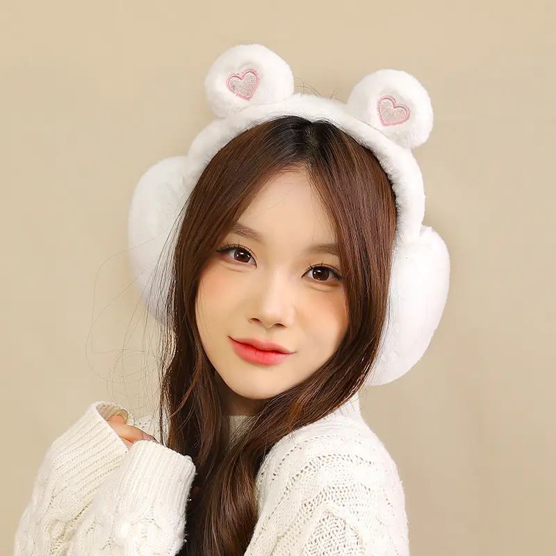 Earmuffs Winter Women's Cute Plush Winter Warm Earmuff Anti-Freezing Ear Cap Earmuffs Protection Foldable 1
