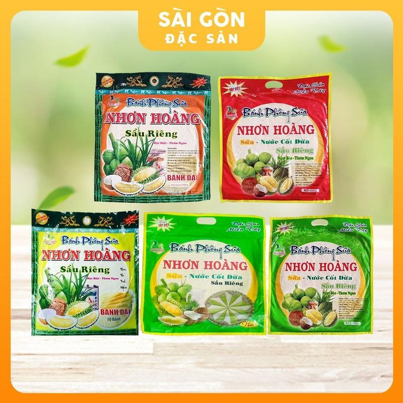 Bánh Phồng Sữa Dừa Sầu Riêng Nhơn Hoàng 220g, 350g, 400g và 450g Sài Gòn Đặc Sản
