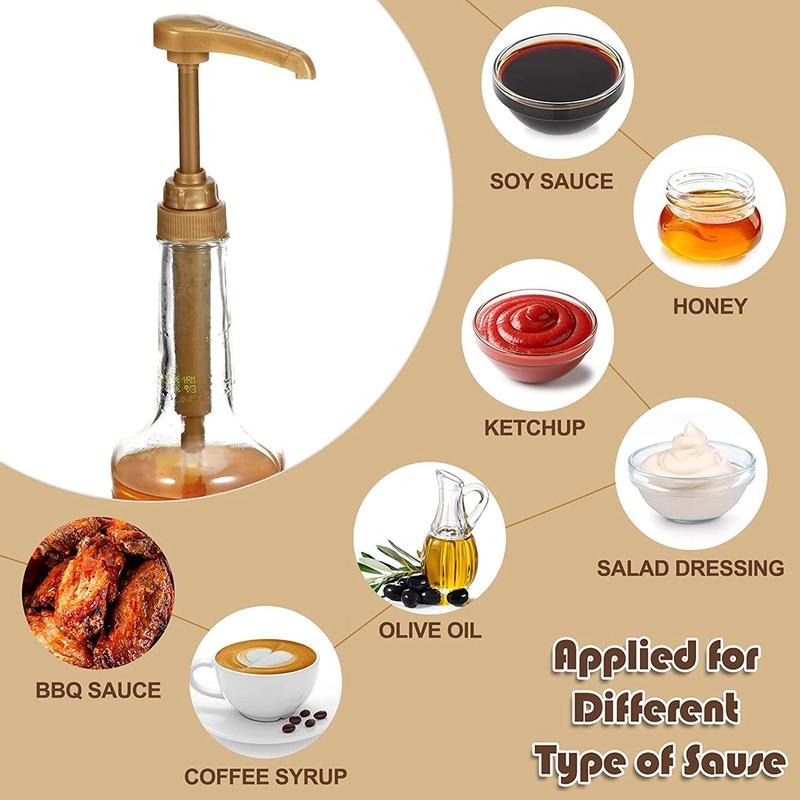 Syrup Pump Head, 1 Count Hand-pressed Design Syrup Dispenser Pump, Kitchen Durable Plastic Syrup Bottle Pump 4