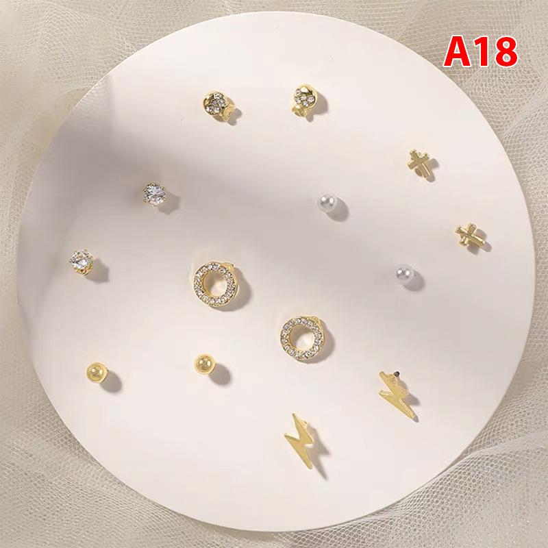 Product Introduction of Bộ Bông Tai Nữ Họa Tiết Nhỏ Thời Trang Hàn Quốc, 7 Đôi, Nhiều Đôi Bông Tai Đinh tán Hình Bướm Dễ Thương Hoa Hoa Tai Women Khuyên Tai 22