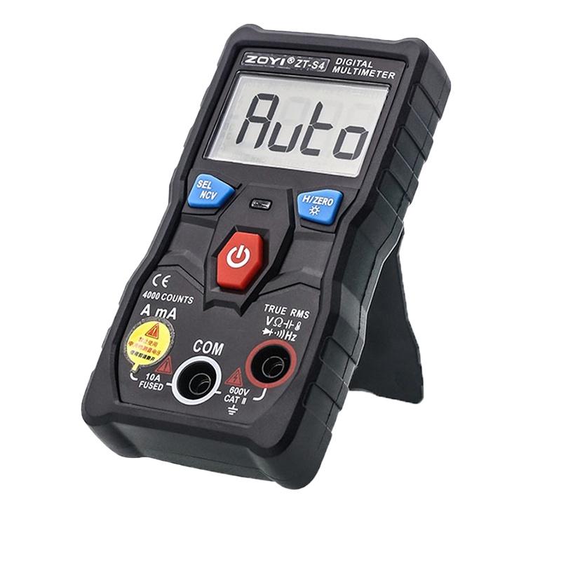 Đồng hồ đo điện vạn năng cầm tay tự động Zoyi S4 kèm pin và dây đo đồng hồ