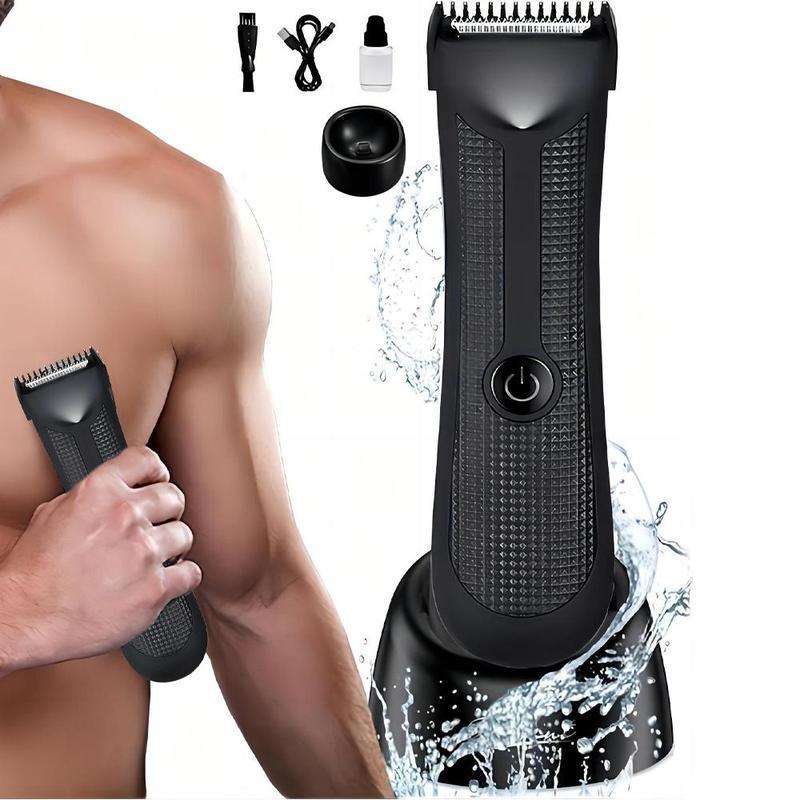 Men's USB Charging Electric Hair Trimmer, 1 Set Waterproof Beard Shaver, Body Hair Trimmer for Men's Daily Use 3