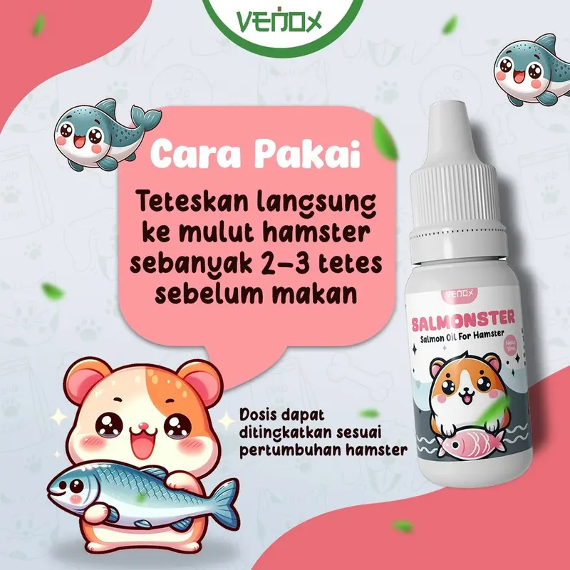 Salmonster Vitamin Hamster Minyak Ikan Salmon Fish Oil Bulu Kulit Imun 2