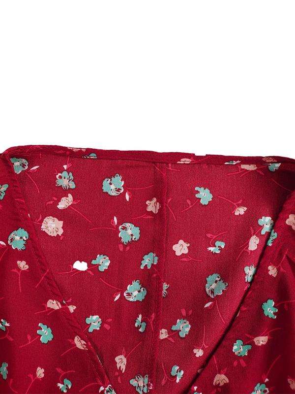Plus Size All Over Print Belted Ruffle Wrap Butterfly Sleeve Dress, Cute Women Summer Clothes, Dresses for Women, Plus Size Dresses, Elegant V Neck Cap Sleeve A Line Dress for Vacation Holiday, Summer Dresses 2024 6