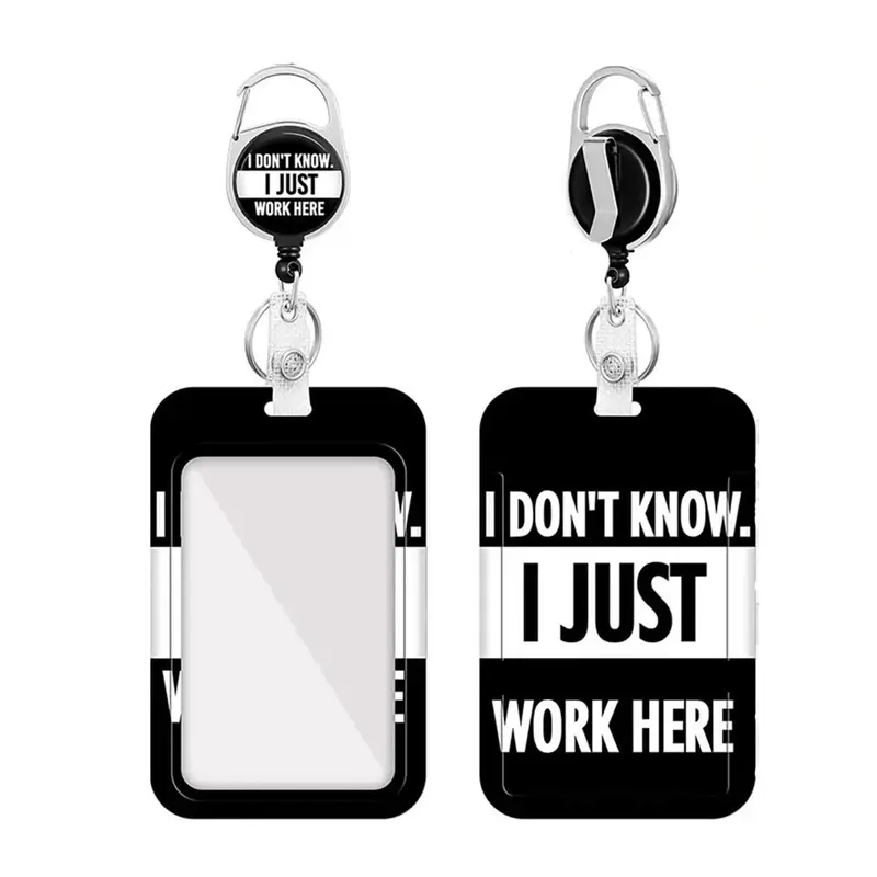 Funny Letter Pattern ID Badge Holder, 1 Count Badge Holder with Clip, Identification Badges & Supplies for Office, School, Hospital 0