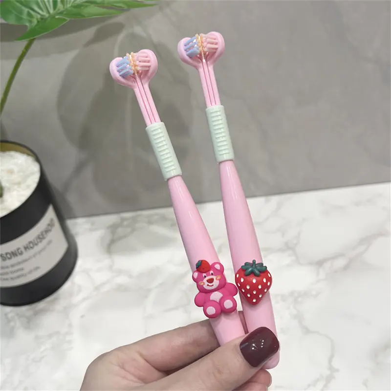 Bàn Chải Đánh Răng Trẻ Em, Thiết Kế Hình Chữ U Ba Mặt Hoạt Hình, Lông Bàn Chải Mềm 3D, Làm Sạch Hiệu Quả, Thích Hợp Để Chống Sâu Răng, Bàn Chải Khe Hở 2