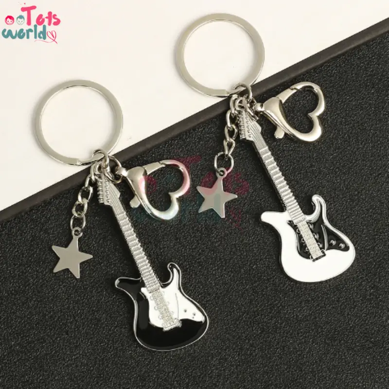 Totsworld - Gantungan Kunci Guitar Couple Pasangan - Keychain Guitar 1
