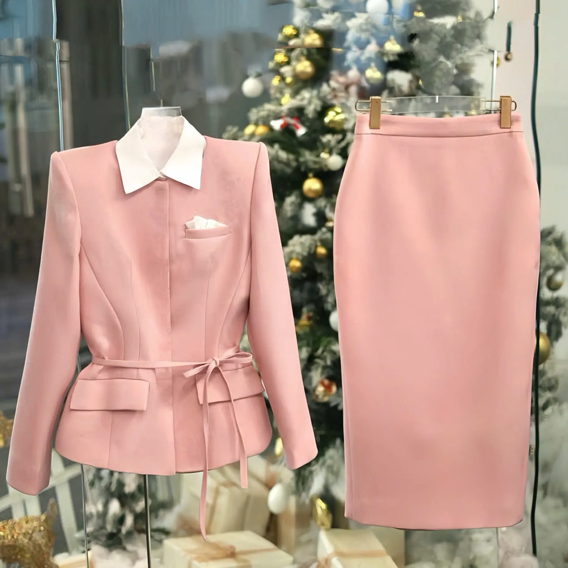 Sét Công Sở Thiết Kế: Hà Anh dành cho nữ áo gile công sở phối chân váy cho Nữ - Women H05