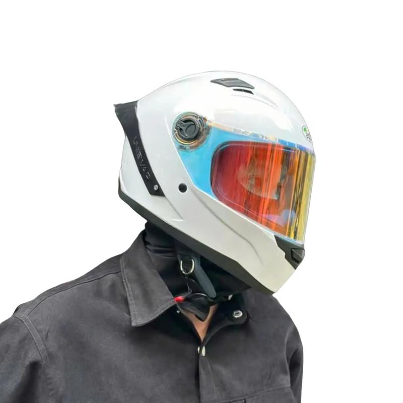 Mũ Bảo Hiểm Fullface AGU Bản Kính Revo Đi Được Cả Ngày Và Đêm (Tặng Túi Đựng Mũ AGU)-vòng đầu 54-58cm - Vỏ Nhựa ABS An Toàn, Mút Xốp Dày Cứng, Kính PC Chống Tia UV