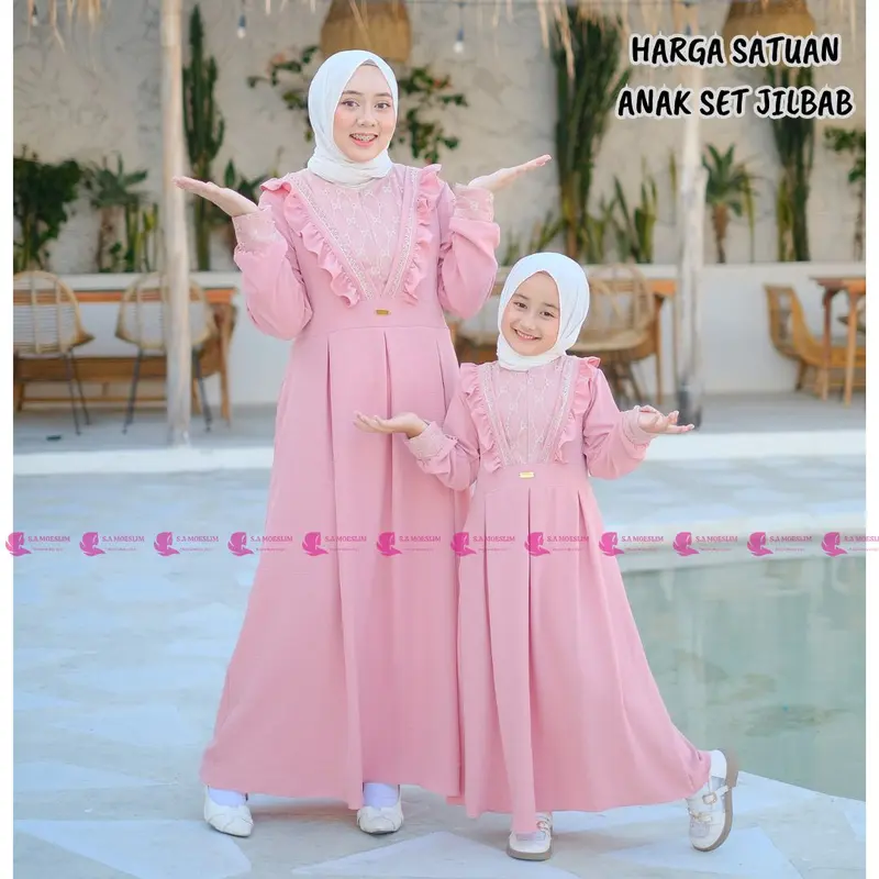 RAYANA DRESS couple ibu dan anak ( harga terpisah ) Gamis Couple Ibu Anak cringkle airflow Perempuan Terbaru 2023 gamis couple bahan cringkle airflow premium gamis dewasa terbaru gamis anak viral kekinian 2