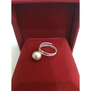 Cincin lilit shell putih lapis perak Emas Gold