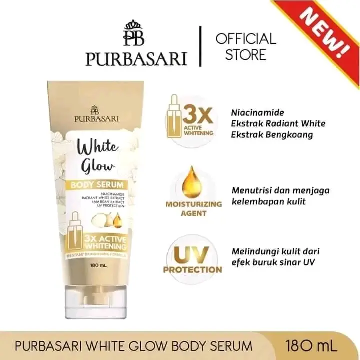 Purbasari White Glow Body Serum Mencerahkan Niacinamide Kusam Extract Vitamin Pencerah