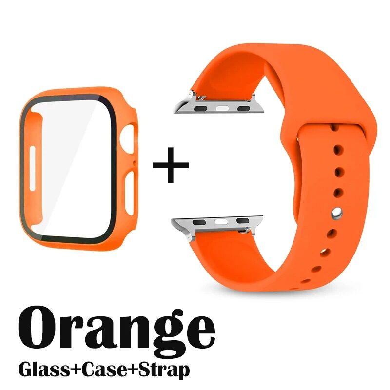 Product Introduction of Glass+Case+Silicone Strap for Apple Watch Band 49mm 45mm 44mm 41mm 40mm 38mm 42mm Screen Protectors for Apple IWatch Series Ultra 2 SE 9 8 7 6 SE 5 4 3 2 1 Accessories Wearable Friend 16
