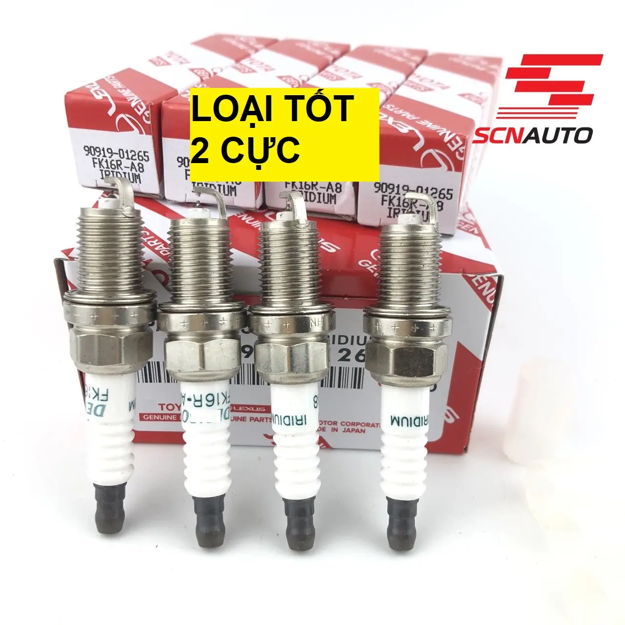 LOẠI TỐT 2 CỰC Bộ 4 cái Bugi Denso Iridium chân ngắn ren 14 dùng cho nhiều dòng xe ô tô ở mô tả 90919-01265