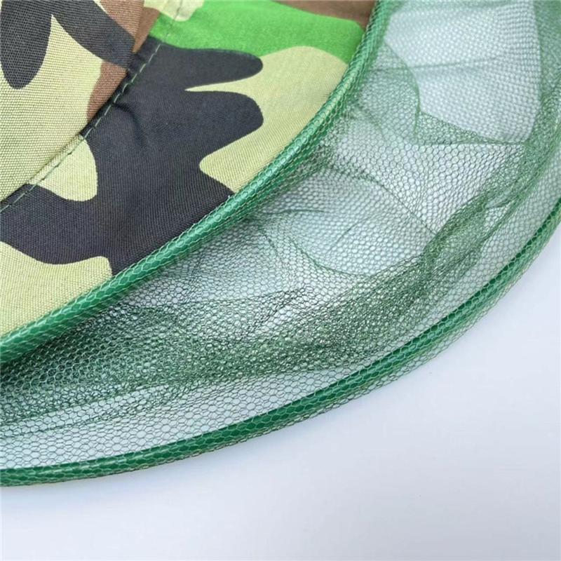 Hot Mosquito Prevention Gauze Hat Camo Yellow Camo Green Beekeeping Hat 58cm Head Circumference Face Protection Cap Camping 5