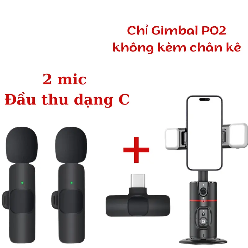 [MUA 1 COMBO - Tặng 2 Đèn Led] Combo Gimbal Điện Thoại P02 HADAPLUS  Và Micro Thu Âm K9 HADAPLUS Hỗ Trợ Quay Video Tiện Lợi Kèm Remote Điều Khiển - Selfie, Phụ Kiện 1