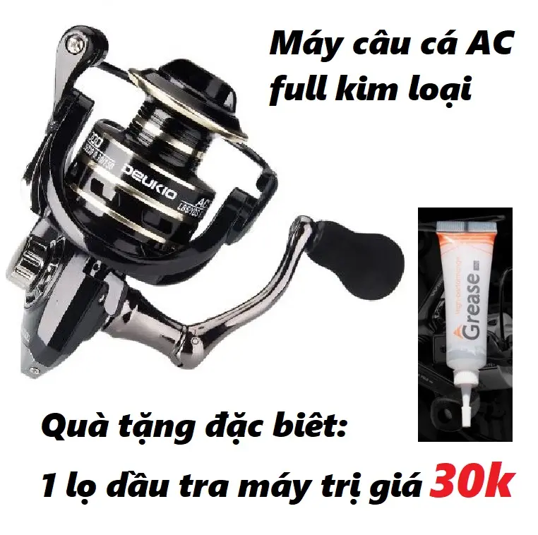 [Siêu khuyến mãi 4 năm tuổi] Máy câu cá Deukio AC full kim loại, tay quay inox, đủ size từ 2000 - 7000 - SANAMI FISHING 0